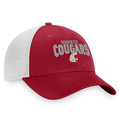 Men's Top of the World Crimson/White Washington State Cougars Breakout Trucker Snapback Hat