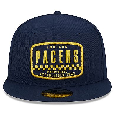 Men's New Era Navy Indiana Pacers  Rally Drive Finish Line Patch 9FIFTY Snapback Hat