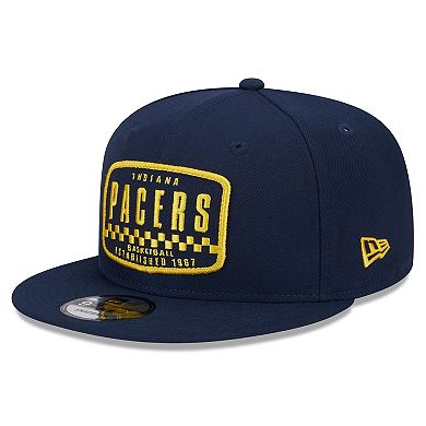 Men's New Era Navy Indiana Pacers  Rally Drive Finish Line Patch 9FIFTY Snapback Hat
