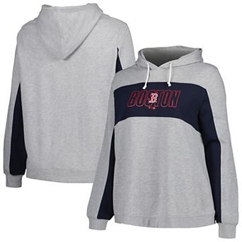 Women's Profile Heather Gray Boston Red Sox Plus Size Pullover Jersey Hoodie
