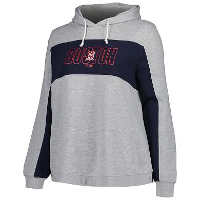 Women's Profile Heather Gray Boston Red Sox Plus Size Pullover Jersey Hoodie
