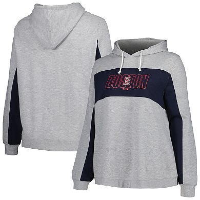 Women's Profile Heather Gray Boston Red Sox Plus Size Pullover Jersey Hoodie