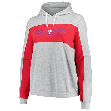 Women's Profile Heather Gray Philadelphia Phillies Plus Size Pullover Jersey Hoodie