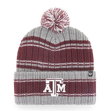 Men's '47 Gray Texas A&M Aggies Rexford Cuffed Knit Hat with Pom