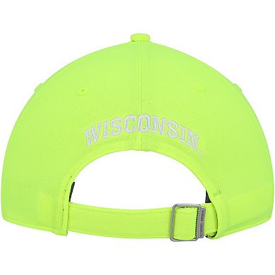 Men's Under Armour Neon Green Wisconsin Badgers Signal Caller Performance Adjustable Hat