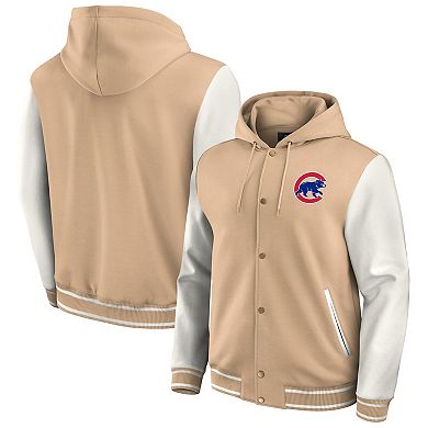 Men's Darius Rucker Collection by Fanatics Khaki Chicago Cubs Tri-Blend Full-Snap Hoodie Baseball Jacket