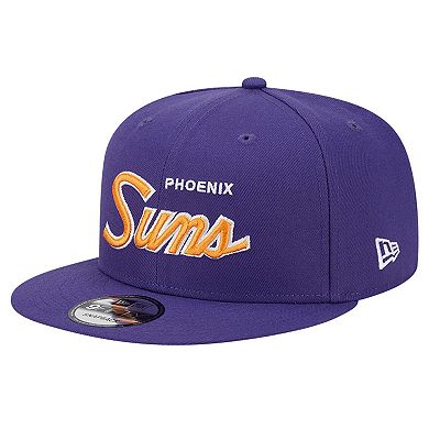 Men's New Era Purple Phoenix Suns Evergreen Script Side Patch 9FIFTY Snapback Hat