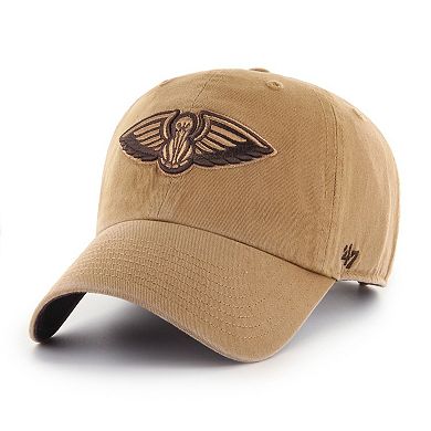 Men's '47 Tan New Orleans Pelicans Ballpark Clean Up Adjustable Hat