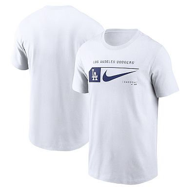 Men's Nike White Los Angeles Dodgers Team Swoosh Lockup T-Shirt