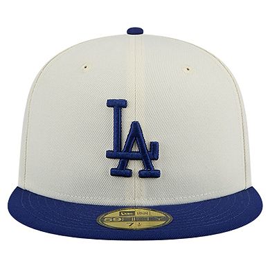 Men's New Era Cream Los Angeles Dodgers Evergreen Chrome 59FIFTY Fitted Hat