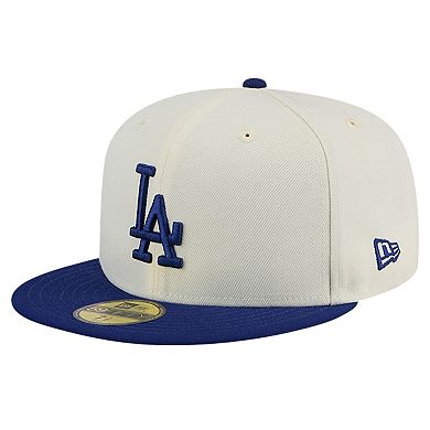 Men's New Era Cream Los Angeles Dodgers Evergreen Chrome 59FIFTY Fitted Hat