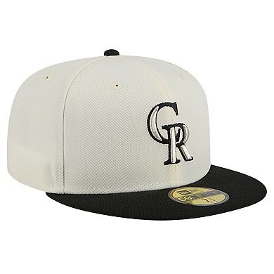 New Era 59fifty White Colorado Rockies fitted hat size 7 1/2
