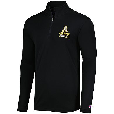 Men's Champion Black Appalachian State Mountaineers Textured Quarter-Zip Jacket