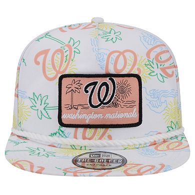 Men's New Era White Washington Nationals Islander Golfer Snapback Hat
