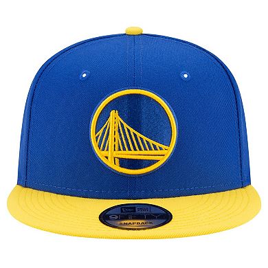 Men's New Era Royal/Gold Golden State Warriors Official Team Color 2Tone 9FIFTY Snapback Hat