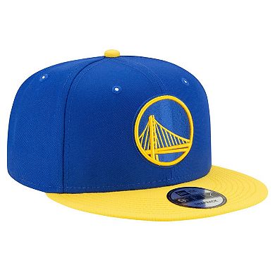 Men's New Era Royal/Gold Golden State Warriors Official Team Color 2Tone 9FIFTY Snapback Hat