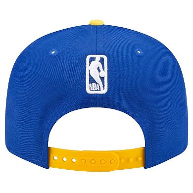 Men's New Era Royal/Gold Golden State Warriors Official Team Color 2Tone 9FIFTY Snapback Hat