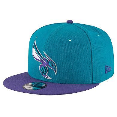 Men's New Era Teal/Purple Charlotte Hornets Official Team Color 2Tone 9FIFTY Snapback Hat