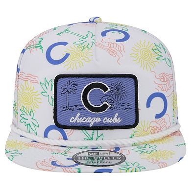 Men's New Era White Chicago Cubs Islander Golfer Snapback Hat