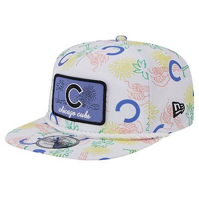 Men's New Era White Chicago Cubs Islander Golfer Snapback Hat