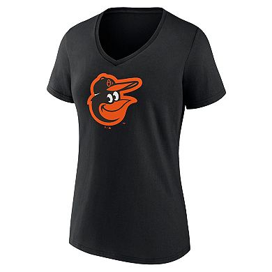 Women's Fanatics Branded Black Baltimore Orioles Plus Size Mother's Day #1 Mom V-Neck T-Shirt