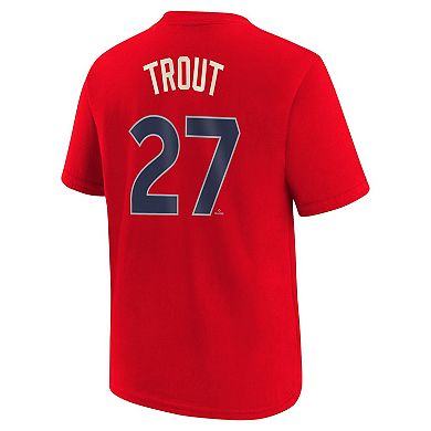 Youth Nike Mike Trout Red Los Angeles Angels Fuse City Connect Name & Number T-Shirt
