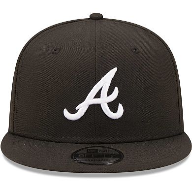 Men's New Era Black Atlanta Braves Team 9FIFTY Snapback Hat