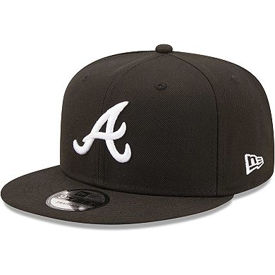 Men's New Era Black Atlanta Braves Team 9FIFTY Snapback Hat
