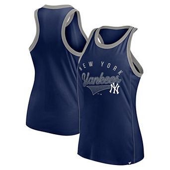 Women's Fanatics Branded Navy New York Yankees Tailsweep Fashion Racerback Rhinestone Tank Top