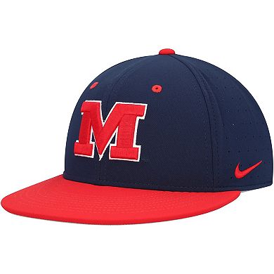 Men's Nike Navy Ole Miss Rebels Aero True Baseball Performance Fitted Hat