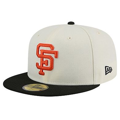 Men's New Era White San Francisco Giants Cooperstown Collection Chrome 59FIFTY Fitted Hat
