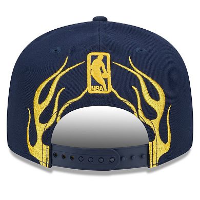Men's New Era Navy Indiana Pacers  Rally Drive Flames 9FIFTY Snapback Hat