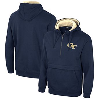 Men's Colosseum Navy Georgia Tech Yellow Jackets Half-Zip Hoodie