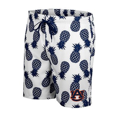 Men's Colosseum White Auburn Tigers Pineapples Swim Shorts