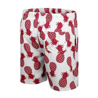 Men's Colosseum White Iowa State Cyclones Pineapples Swim Shorts