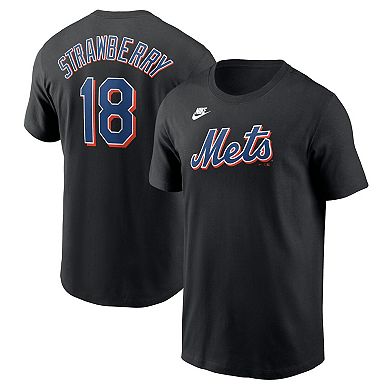 Men's Nike Darryl Strawberry Black New York Mets Fuse Name & Number T-Shirt