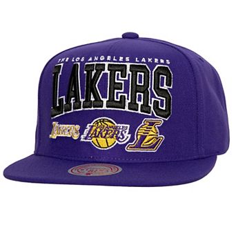 Men's Mitchell & Ness Purple Los Angeles Lakers Champ Stack Snapback Hat