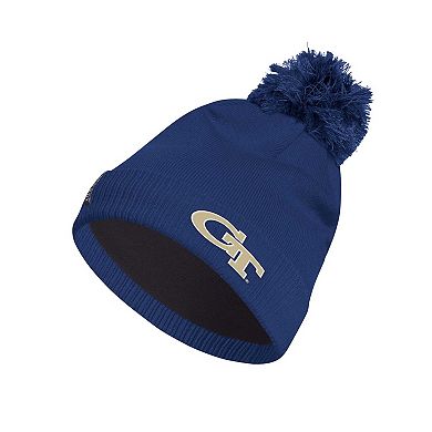Men's adidas Navy Georgia Tech Yellow Jackets 2023 Sideline COLD.RDY Cuffed Knit Hat with Pom