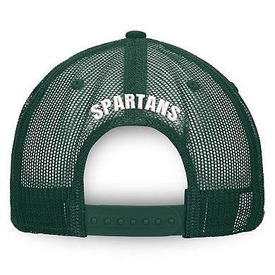 Men's Top of the World White/Green Michigan State Spartans Tone Down Trucker Snapback Hat