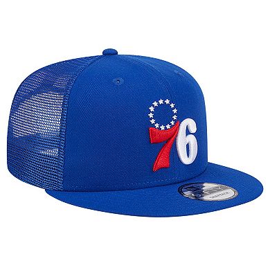 Men's New Era Royal Philadelphia 76ers Evergreen Meshback 9FIFTY Snapback Hat