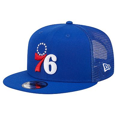 Men's New Era Royal Philadelphia 76ers Evergreen Meshback 9FIFTY Snapback Hat