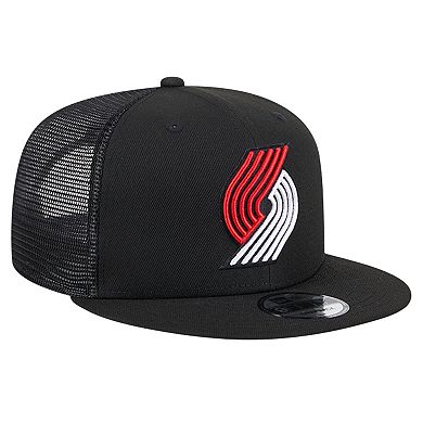 Men's New Era Black Portland Trail Blazers Evergreen Meshback 9FIFTY Snapback Hat