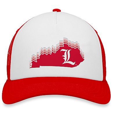 Men's Top of the World White/Red Louisville Cardinals Tone Down Trucker Snapback Hat