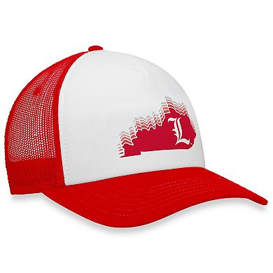 Men's Top of the World White/Red Louisville Cardinals Tone Down Trucker Snapback Hat