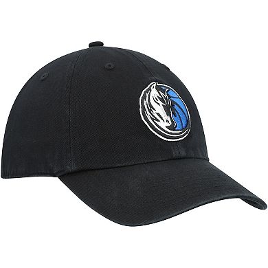 Men's '47 Black Dallas Mavericks Team Logo Clean Up Adjustable Hat