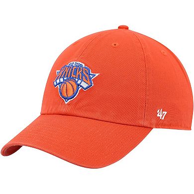 Men's '47 Orange New York Knicks Team Clean Up Adjustable Hat