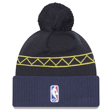 Men's New Era  Navy Indiana Pacers 2022/23 City Edition Official Cuffed Pom Knit Hat