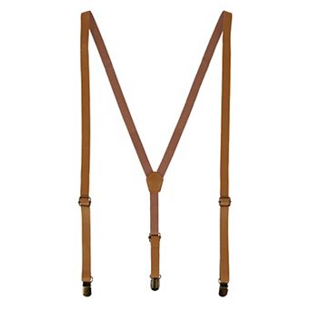 Faux Leather Slim Clip-end Suspenders