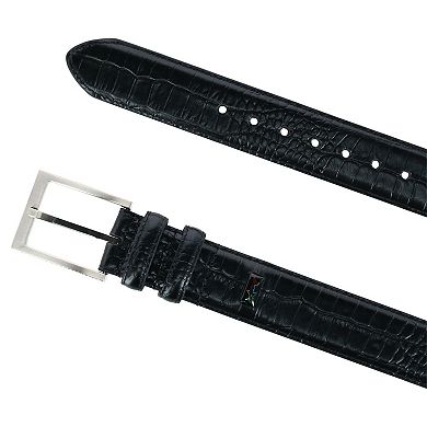 Greg Norman Men's Croco Print Leather Belt