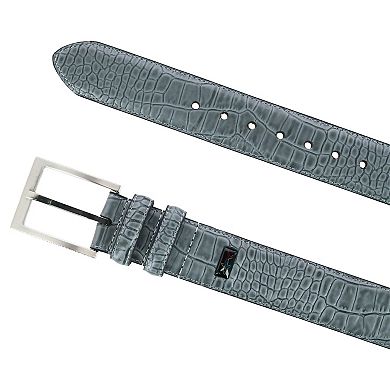 Greg Norman Men's Croco Print Leather Belt